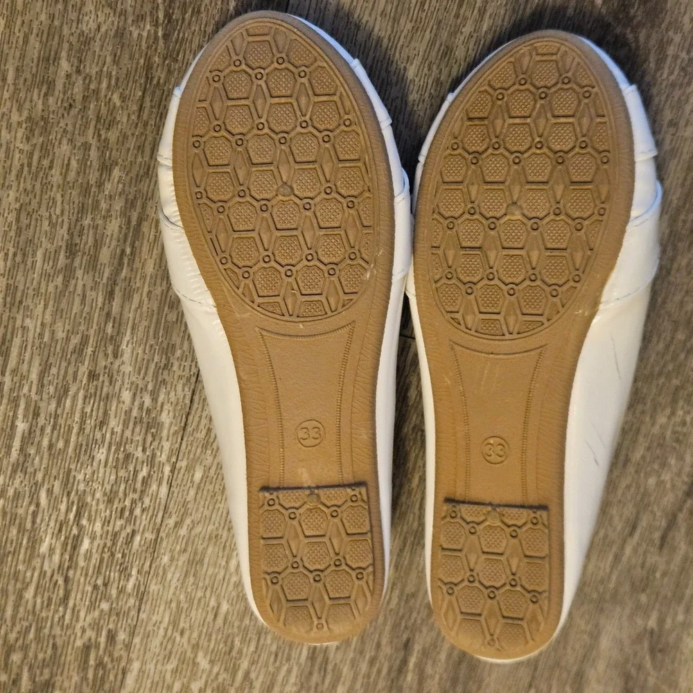 Engreida's Girls‎ White Bow Round Toe Ballet Flats Slip On Size 33